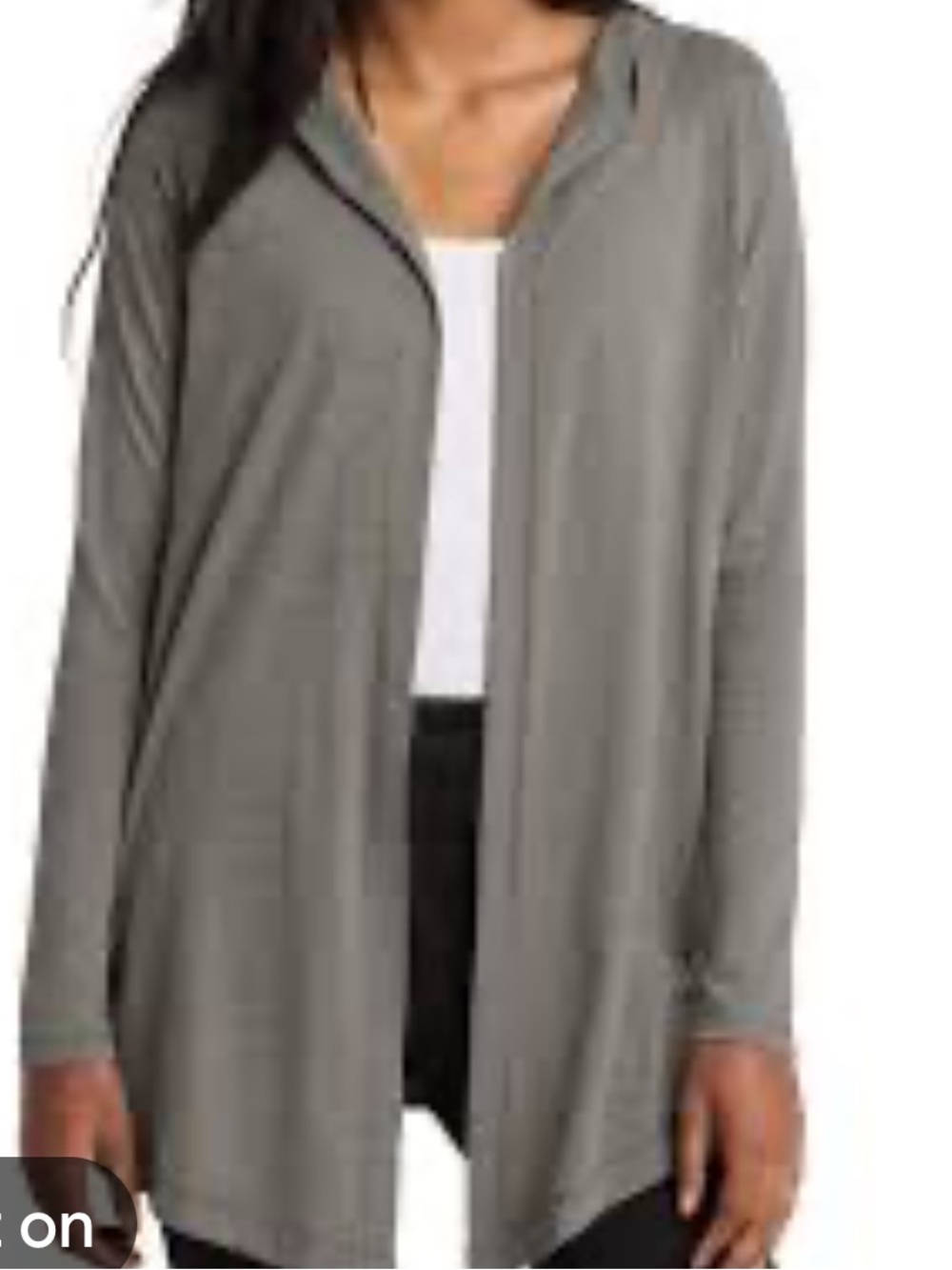 Hooded open front cardigan size small